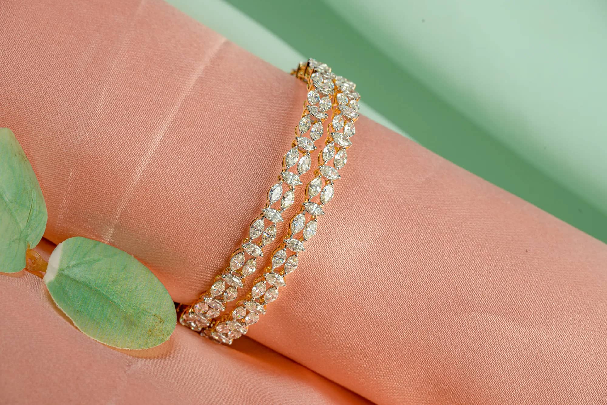 Twin-row diamond bangle — Diamond