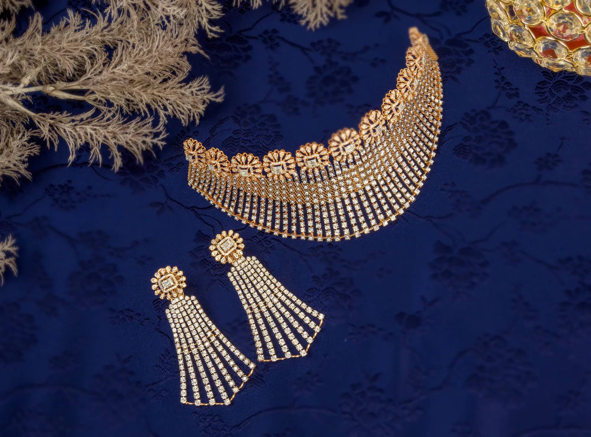 Diamond fringe choker with tassels — Diamond