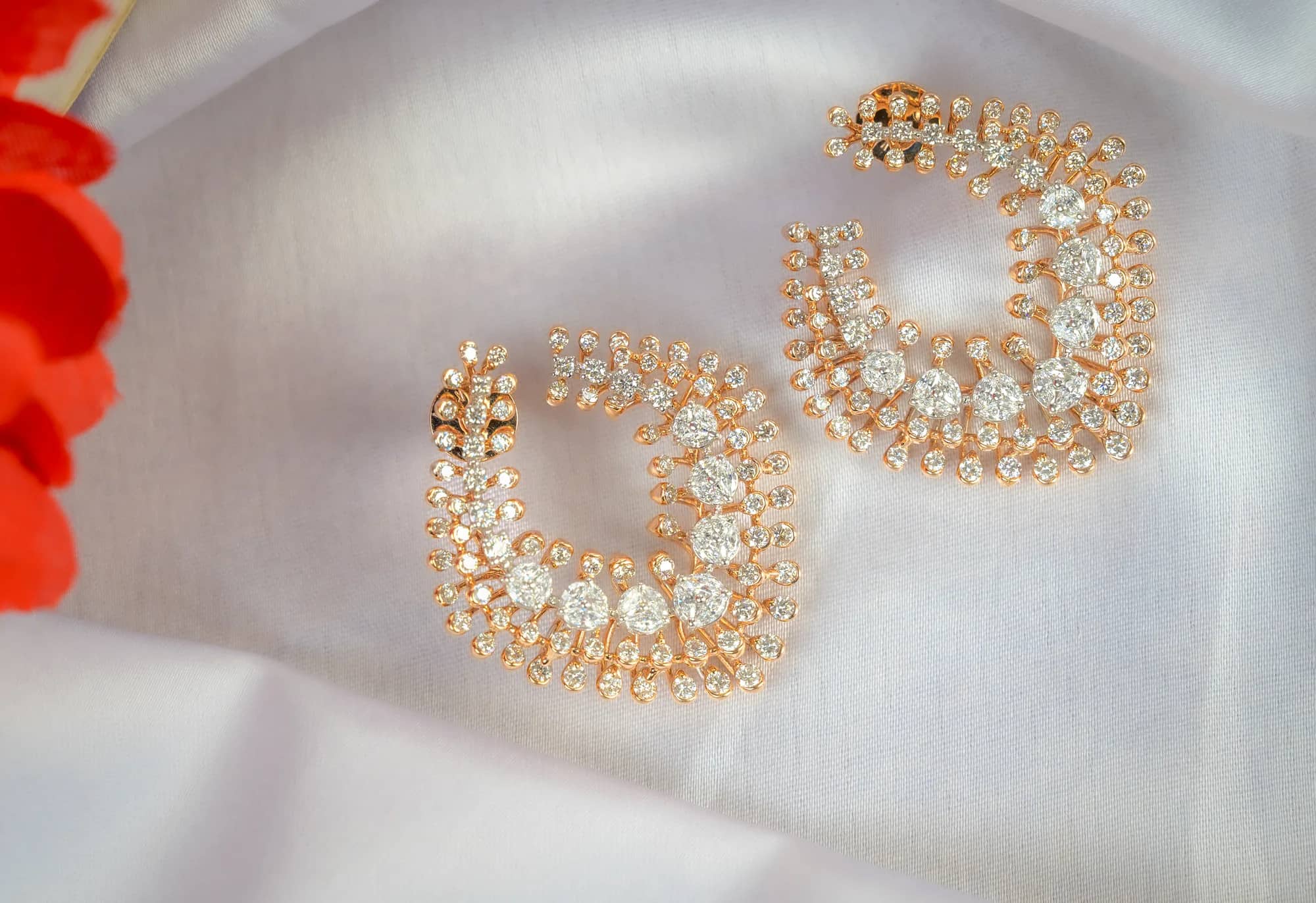 Diamond crescent hoops — Diamond