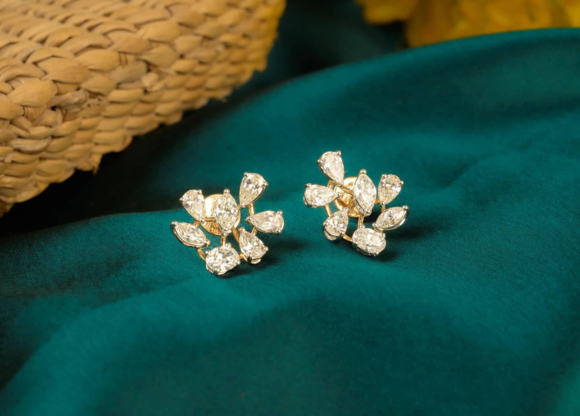 Diamond flower studs — Diamond