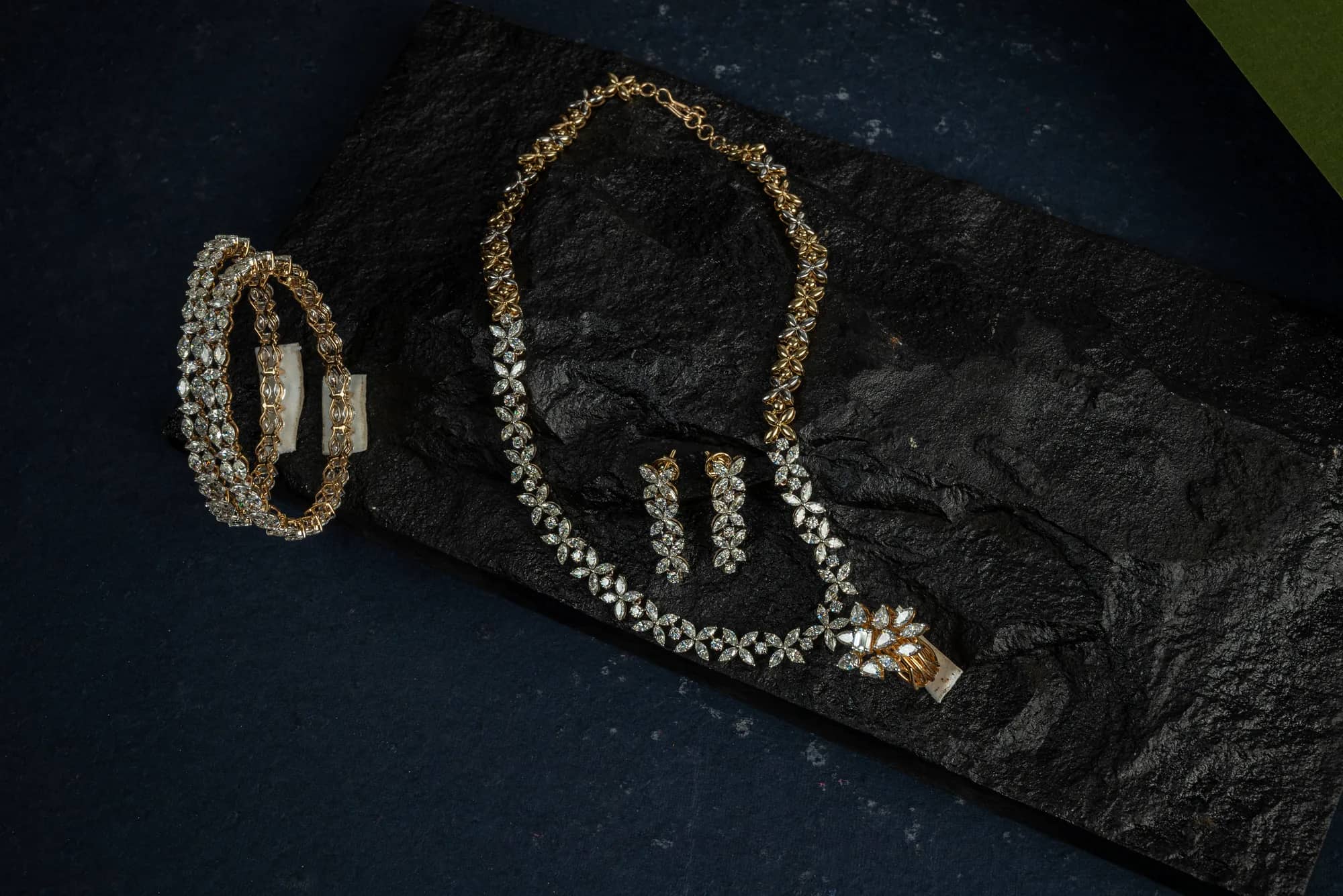 Lightweight diamond necklace set — Nia collection