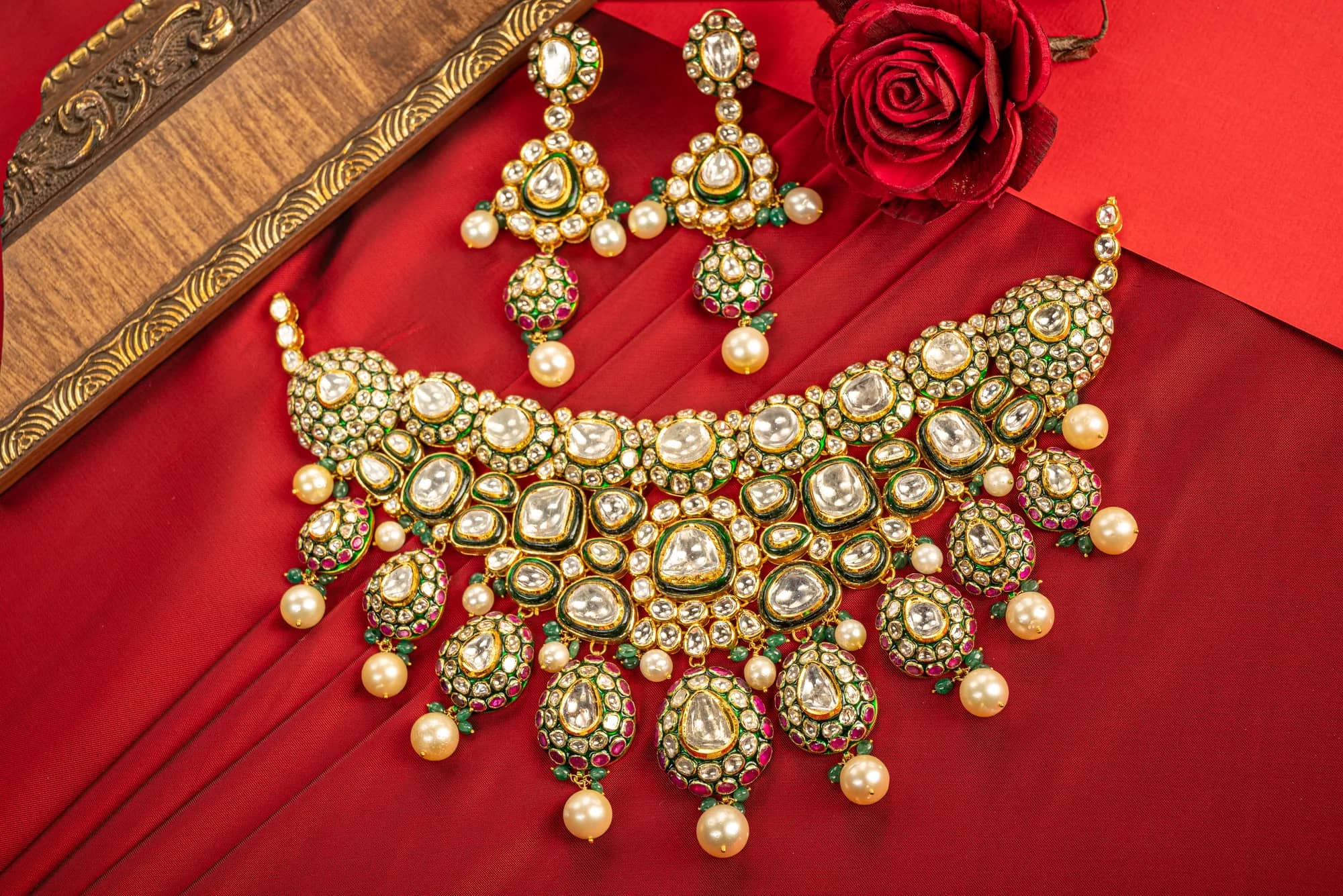 Closed-polki bridal necklace — Riva collection