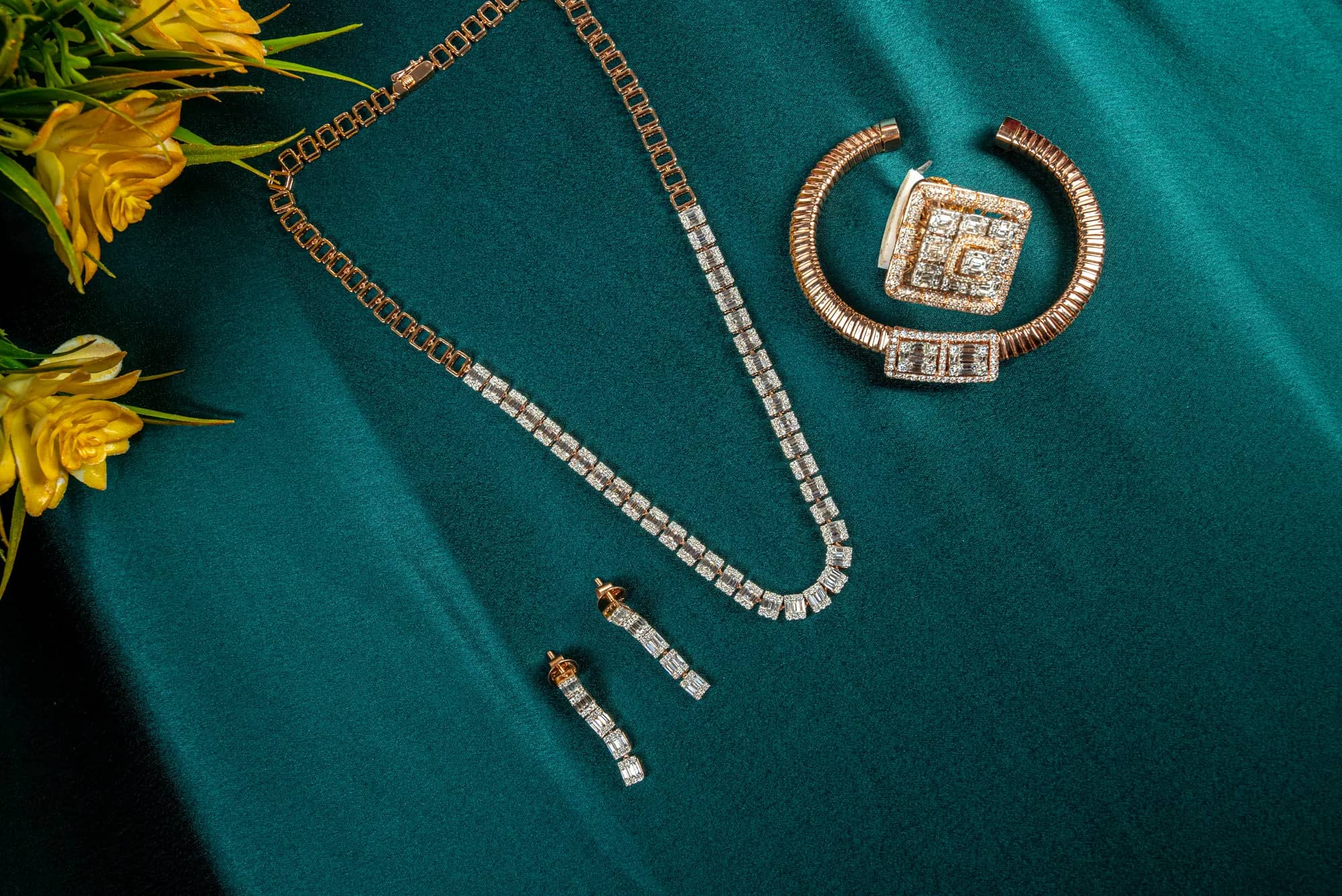 Rose-gold diamond chain set — Rosette collection