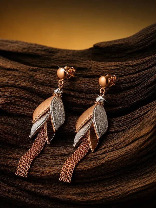 Leaf tassel earrings