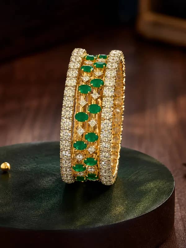 Emerald eternity bangle