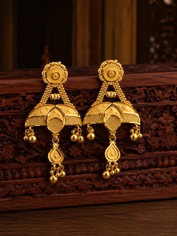 Temple drop earrings — Yellow Gold